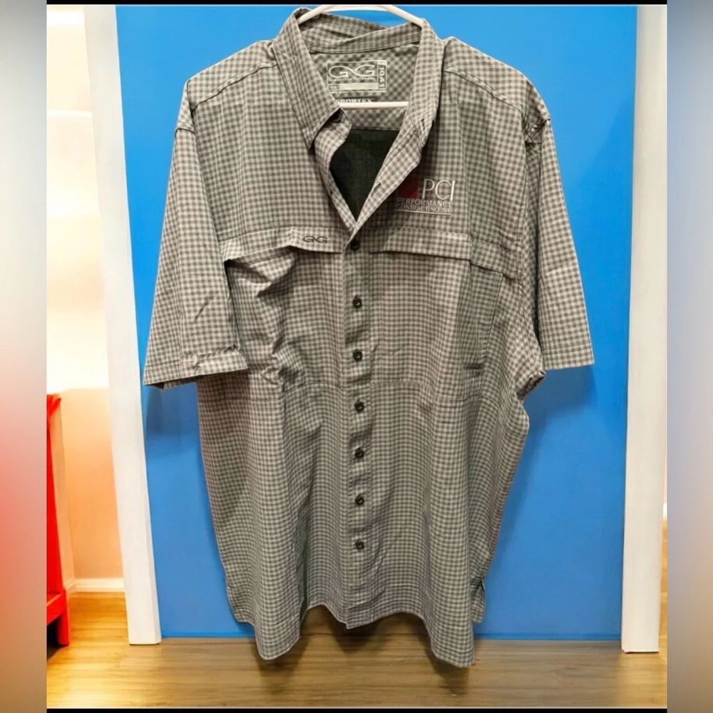 Sportex Men's Gray Checkered Shirt PCI embroidery 2XL